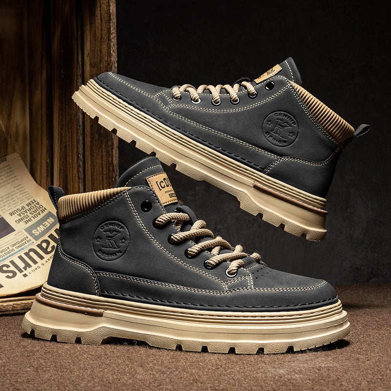 Martin Boots Men'S Shoes Autumn High-Top British Style Retro Thick-Soled Men'S Outdoor Wear-Resistant Waterproof Climbing Tooling Boots - Image 4